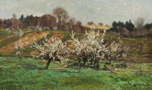 Pommiers En Fleurs A Montigny Sur Loing by Alexandre Defaux