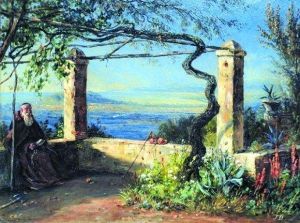 Halte D'un Moine Sur La Route De Gene, Face A Nice by Jules Defer
