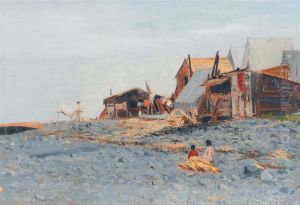 Sitting By The Shore by Lockwood Deforest