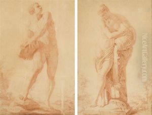 Hercule Et Femme Portant Une Jarre D'eau by Leonard Defrance