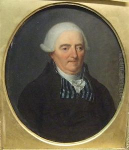 Portrait D'homme Au Col Bleu by Leonard Defrance