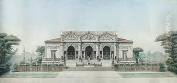 Parc Et Facade De Palais, Projet D'architecture - view 1