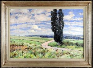 Paysage Au Cypres by Henri Deglume