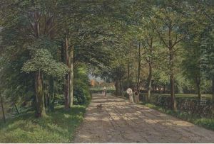 A Stroll Along A Sunlit Avenue by Wilhelm Degode