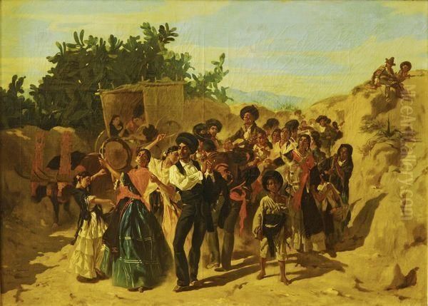 Bohemiens Et Bohemiennes Au Retour D'une Fete En Andalousie - view 1