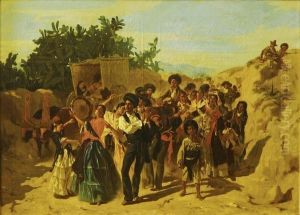 Bohemiens Et Bohemiennes Au Retour D'une Fete En Andalousie