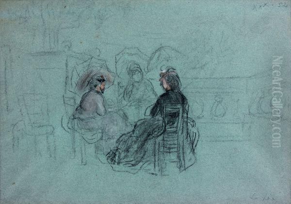 Trois Femmes Sur Une Terrasse - view 1