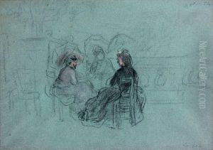 Trois Femmes Sur Une Terrasse