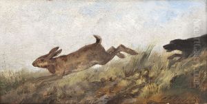 Hasenjagd by Carl Friedrich Deiker