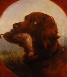 Gundog Carrying A Bird by Johannes Christian Deiker