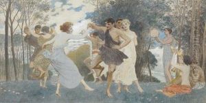 Reigentanz Auf Fruhlingswiese. by Hans Deiters