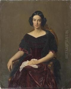 Portrait De La Comtesse Caroline De Verges Nee Caroline Brochant De Villiers (1806 - 1860)