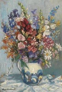 A Bouquet Of Summer Flowers In A Vase by Eugene Dekkert