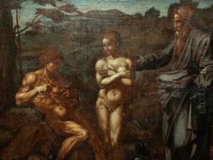 The Expulsion Of Adam And Eve by Domenico Del Barbiere
