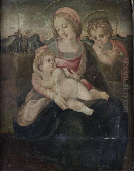 The Madonna And Child With The Infant Saintjohn The Baptist Before An Open Landscape - view 1