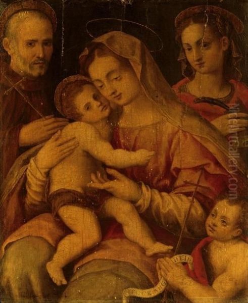 La Vergine Con Il Bambino E I Santi Caterina, Giovanni Gualberto E Giovannino - view 1