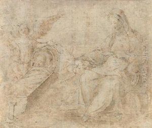 Madonna Mit Dem Kind In Der Wiege by Francesco Del Cossa