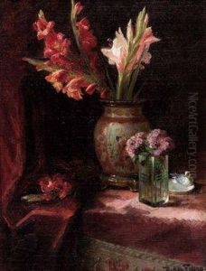 Stillleben Mit Gladiolen by Rosina Del Fabro