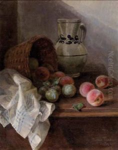 Stillleben Mit Obst Und Krug by Rosina Del Fabro
