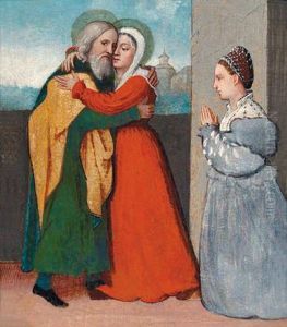 Incontro Di Gioacchino Ed Anna Presso La Porta Aurea Digerusalemme by Jacobello Del Fiore