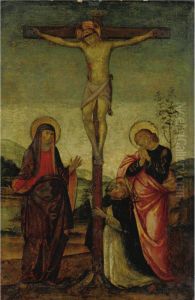 Crucifixion With Mary And Saints by Raffaello De'Carli Del Garbo