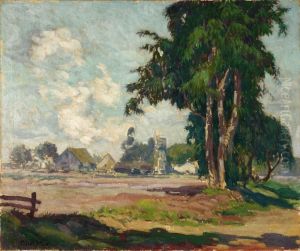 California Farm Scene by Maurice Auguste Del Mue