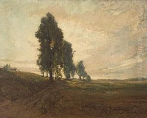 Country Road At Sunset by Maurice Auguste Del Mue