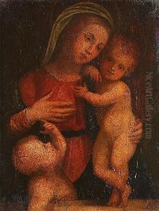 The Madonna And Child With The Infant Saint John The Baptist by Girolamo Del Pacchia