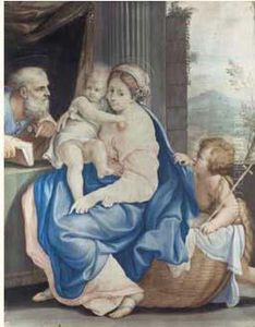 Sainte Famille Et Saint Jean-baptiste, D'apres Annibale Carracci by Teresa Del Po