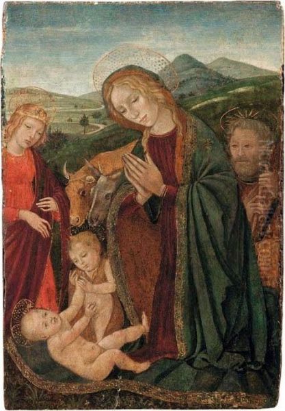 Madonna, San Giovannino, San Giuseppe E Angelo In Adorazione Del Bambin Gesu - view 1