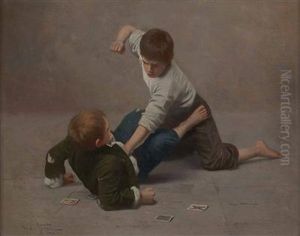 Zwei Raufende Buben by Giulio Del Torre