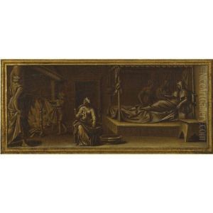 The Birth Of The Virgin by Perino Del Vaga (Pietro Bonaccors