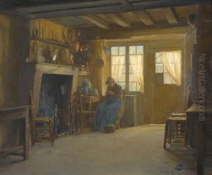 Interieur De Paysan by Leon Delachaux