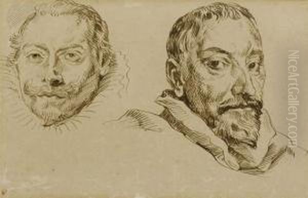 Two Male Heads - view 1