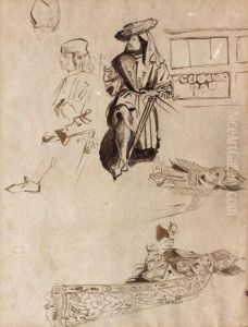 Feuille D'etudes D'apres Des Manuscrits