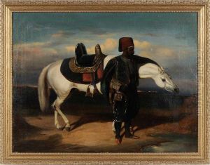 Turkish Officer With Arabian Horse
