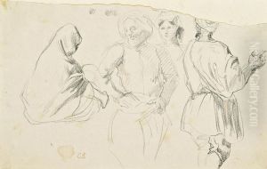 Study Of Moroccan Figures by Eugene Delacroix