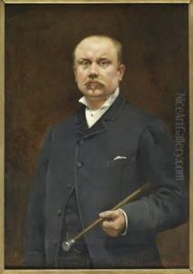 Portrait D'homme A La Canne by Pauline Delacroix-Garnier