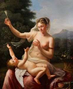 Venus Und Amor by Pierre-Maximilien Delafontaine
