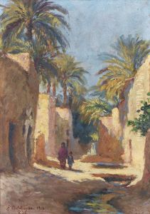 Personnages Dans Une Rue De Biskra