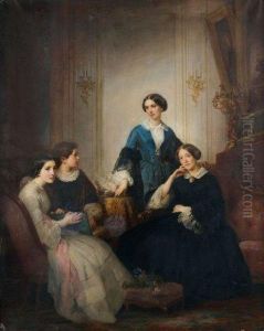 Portrait Presume De La Famille Lyautey by Theodore Delamarre De Monchaux