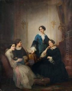 Portrait De La Famille Lyautey by Theodore Didier Delamarre