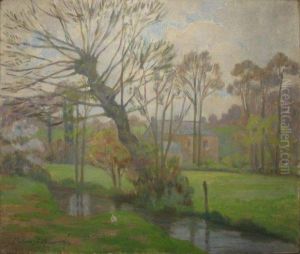 Ruisseau Et Maison by Anatole Alfred Theo. Delangle