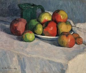 Still Life With Apples And A Pitcher by Aristide Delannoy