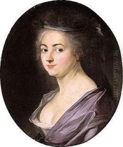 Portrait Of A Lady, Head And Shoulders, Wearing A Purple Shawl