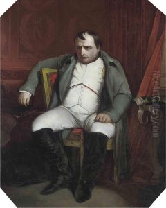 Napoleon In Fontainbleau With Inscription by Hippolyte (Paul) Delaroche