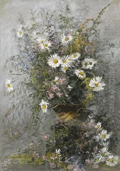 Uppiger Blumenstrauss Mit Margeriten. - view 1