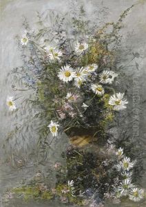 Uppiger Blumenstrauss Mit Margeriten.