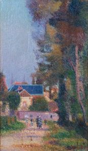Rue Animee D'un Village Normand by Joseph Delattre