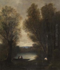 Paysage A La Barque by Jules Delaunay